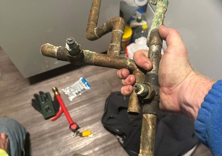 calcium covered pipes